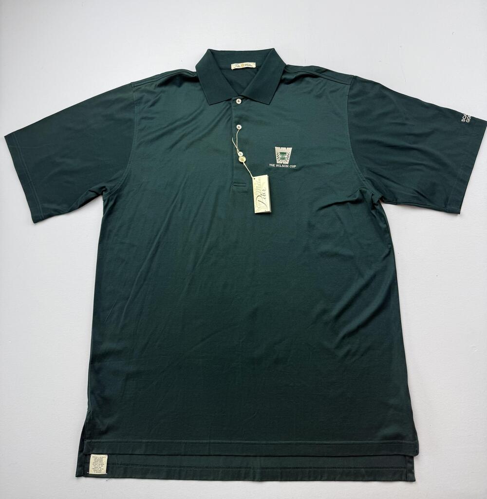 Peter Millar Polo Shirt Mens Large Green Wilson Cup Scarsdale Golf Club Lisle